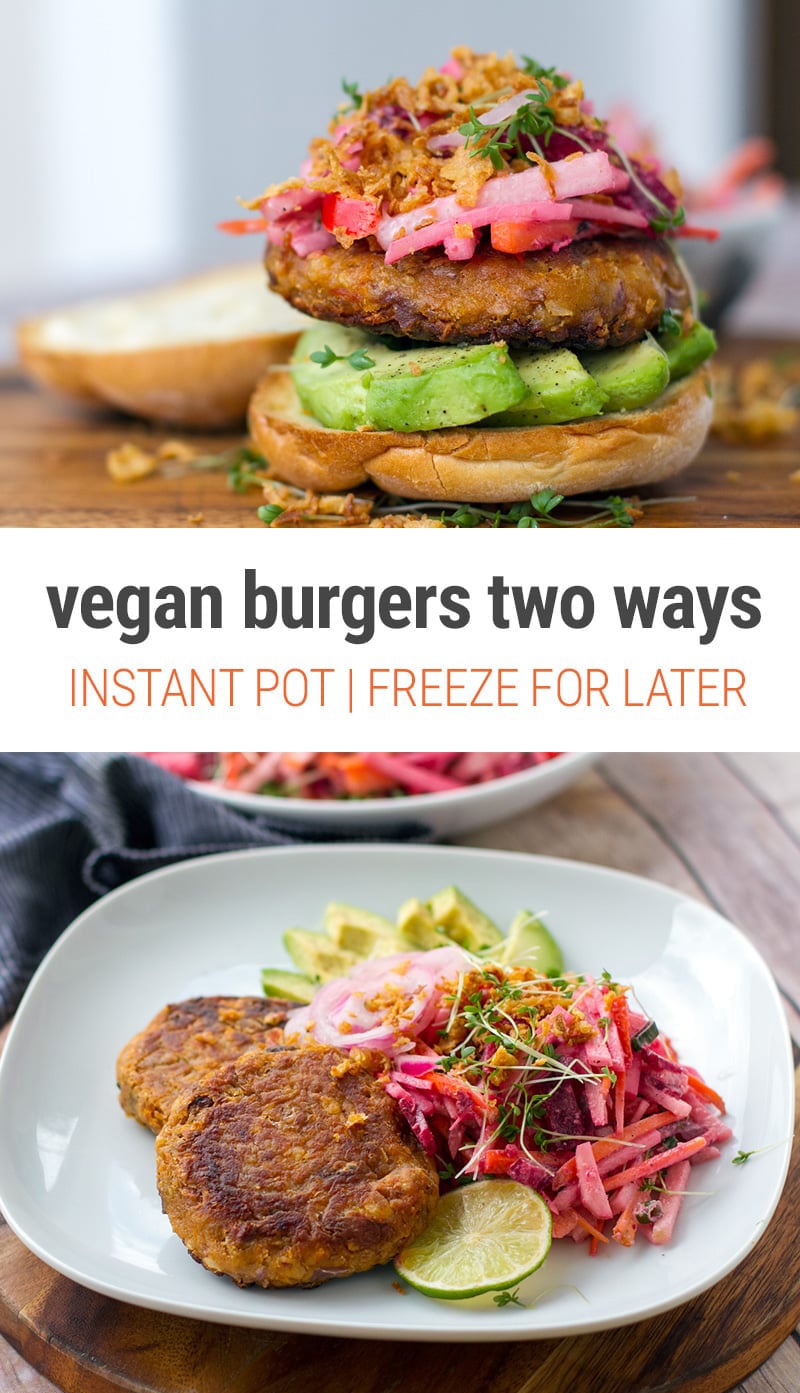 Vegan Burgers With Pinto Beans & Navy Beans using Instant Pot