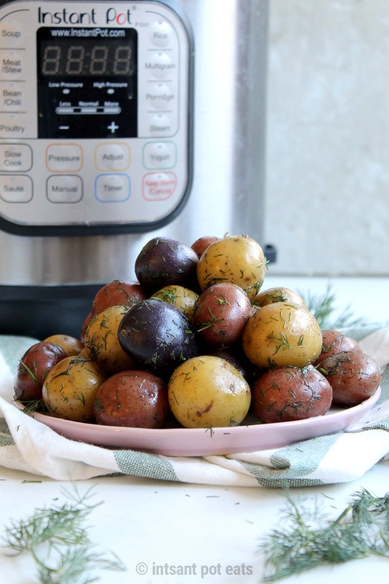 Pressure Cooker Baby Potatoes with Butter and Parsley - DadCooksDinner