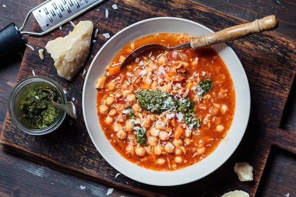 Italian Chickpea Stew with Pesto 