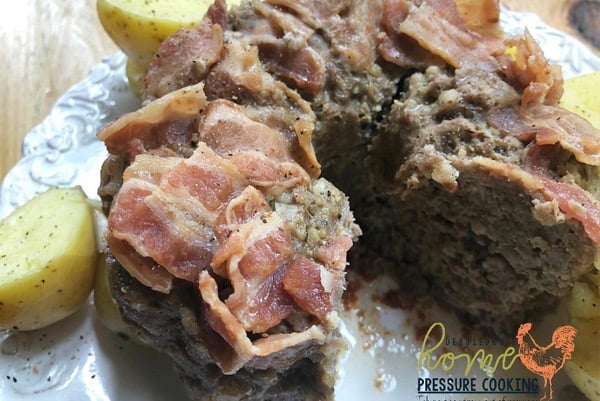 Instant Pot mini meatloaf with bacon