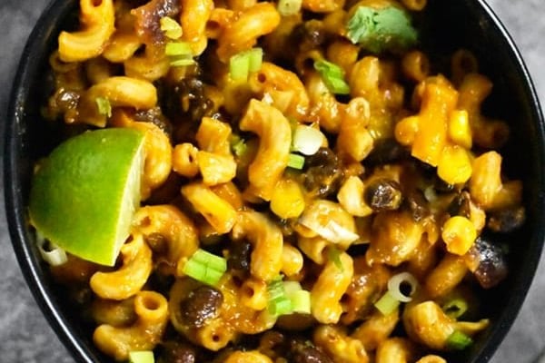 Vegetarian taco pasta for two