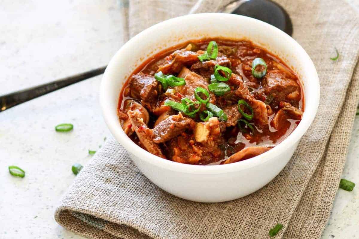 Instant Pot Low-Carb Kimchi Beef Stew 