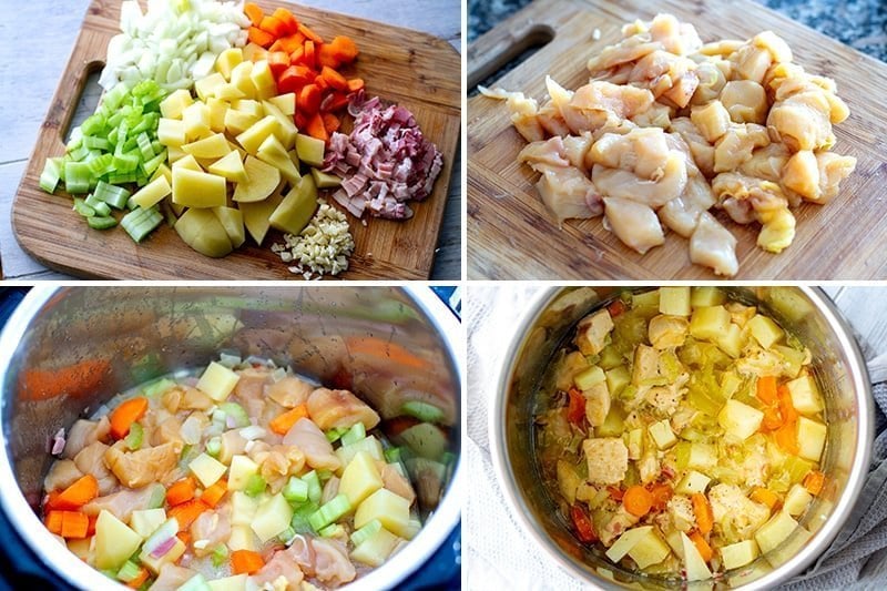 How to make pressure cooker chicken pot pie filling