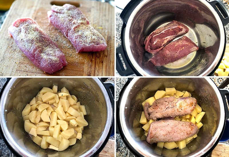 Cooking pork tenderloin and potatoes in Instant Pot