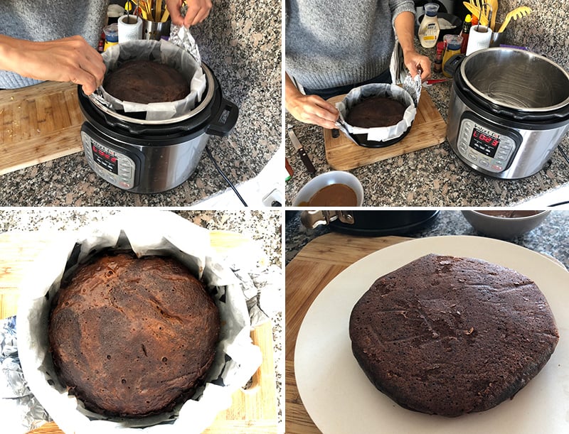 Making the instant pot chocolate cake steps 3