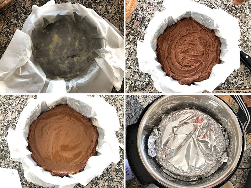 Making pressure cooker chocolate cake step 2