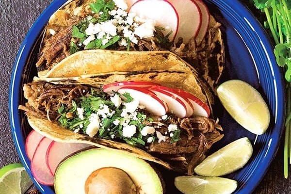 Shredded beef tacos