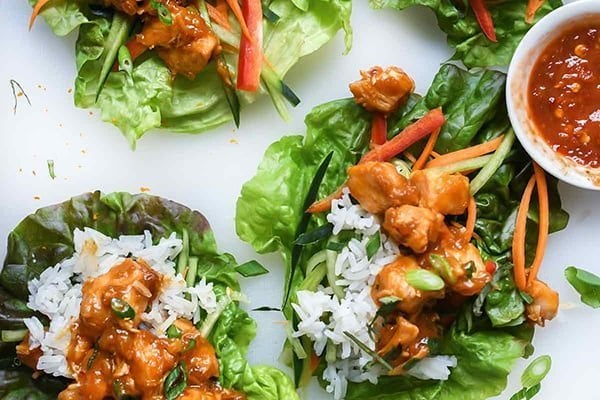 Orange Chicken Lettuce Wraps 