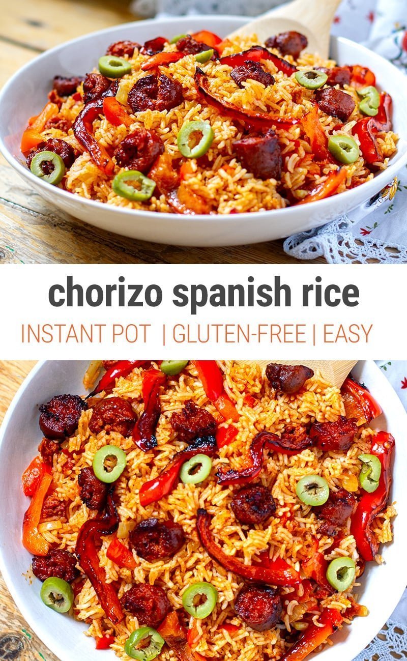 Instant Pot Spanish Rice with Chorizo (Gluten-free, Easy, Healthy Meal)