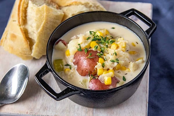 Instant Pot Fish Chowder (frozen fish & corn) 