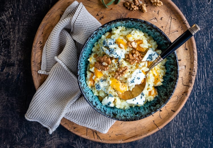 Instant Pot Butternut Squash Risotto With Blue Cheese (recipe from Lucy Parissi)