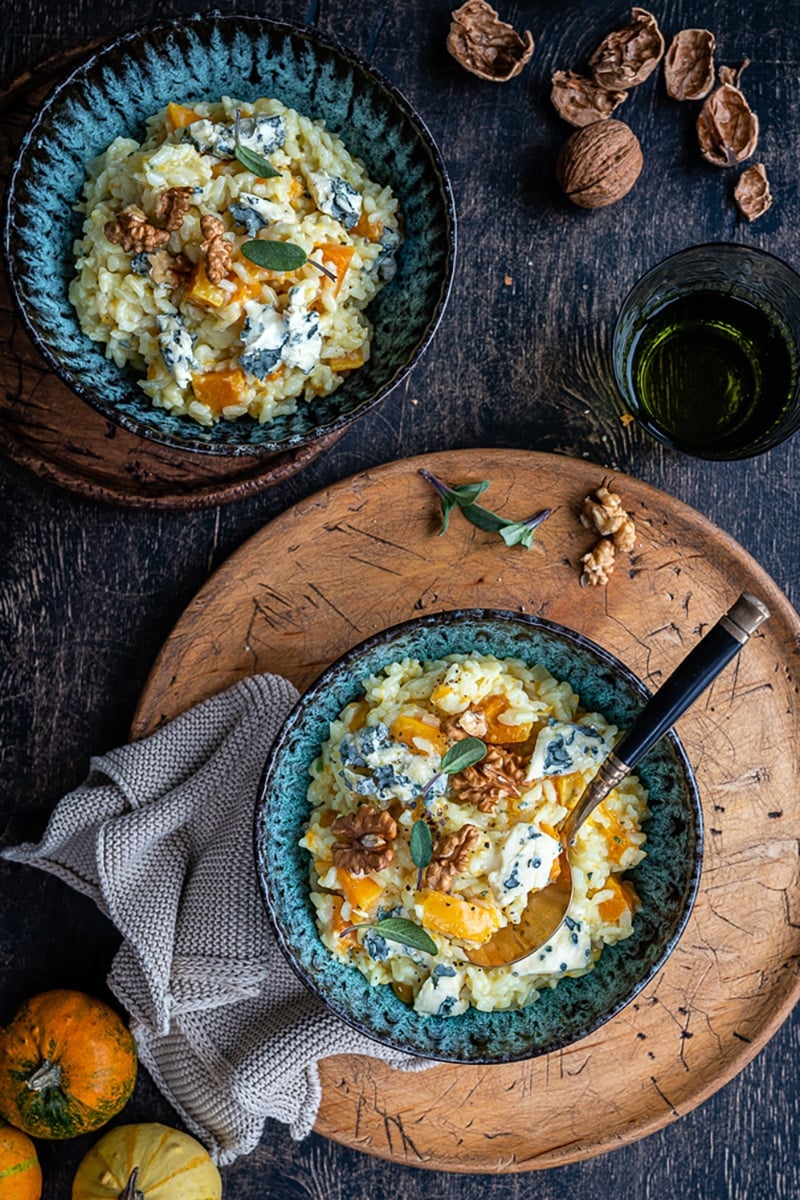 Instant Pot Butternut Squash Risotto With Blue Cheese (recipe from Lucy Parissi)