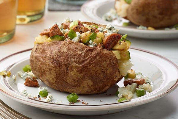 chicken sausage zucchini stuffed potatoes