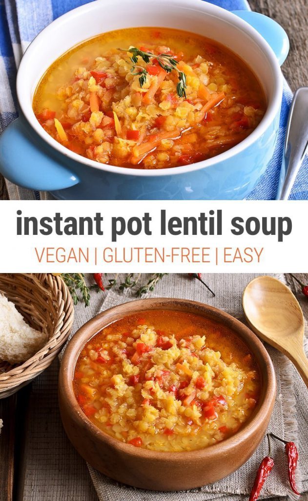 Low-Calorie Instant Pot Lentil Soup (Vegan, Gluten-Free)