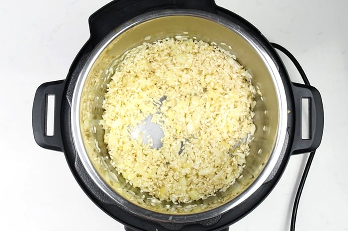 How to make instant pot risotto step 2