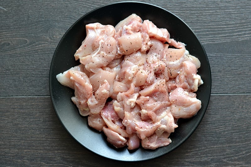 Japanese curry ingredients: chicken thighs