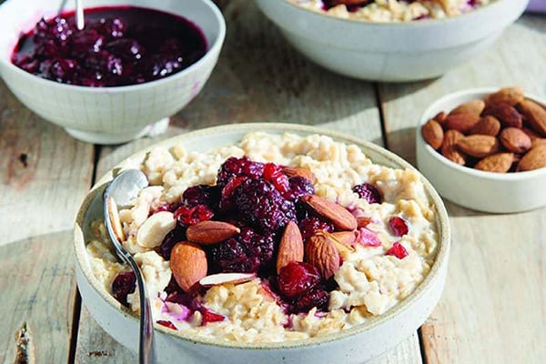 Instant Pot School Dorm Meals: Steel Cut Oatmeal Cranberries Almonds