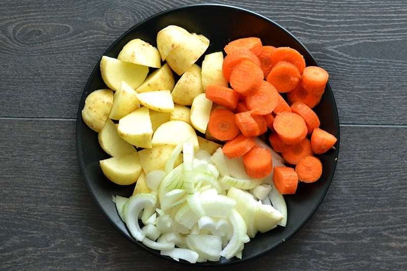 Japanese curry ingredients: vegetables