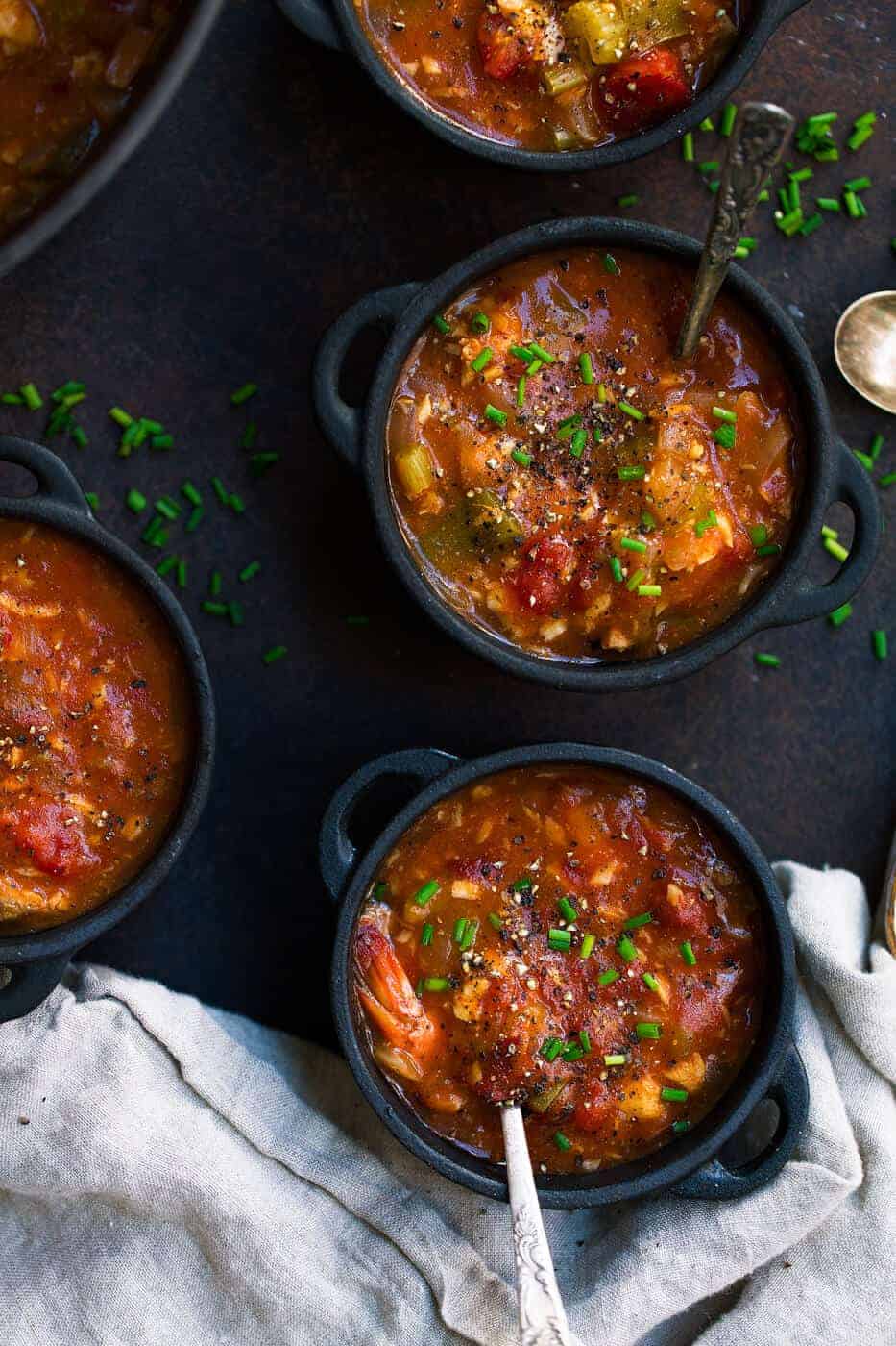 WHOLE30 INSTANT POT SEAFOOD GUMBO (PALEO, LOW CARB, DAIRY FREE)