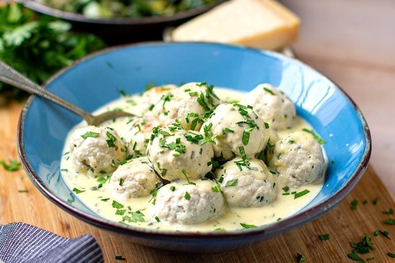 Instant Pot Chicken Meatballs With Alfredo Sauce