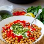 Instant Pot Chickpeas With Salsa Verde, Roasted Peppers & Yoghurt