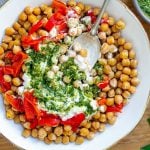 Instant Pot Garbanzo Beans With Salsa Verde, Roasted Peppers & Yoghurt