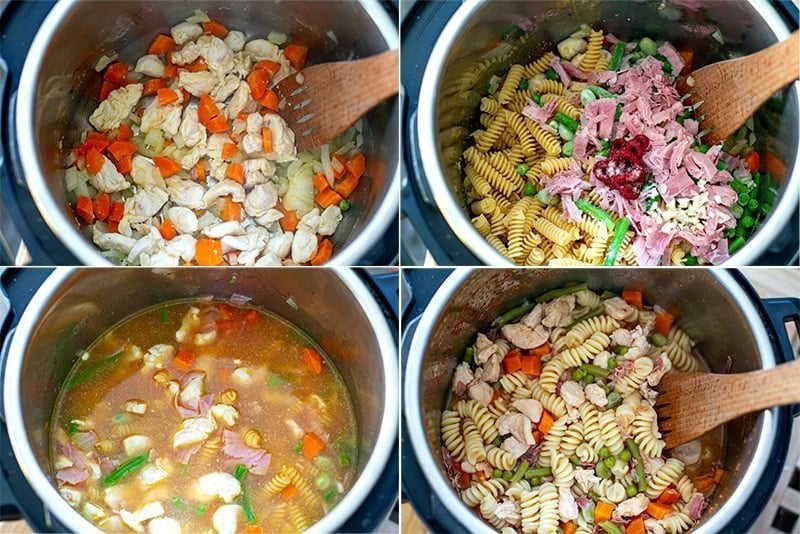 Steps to make chicken pasta in Instant Pot