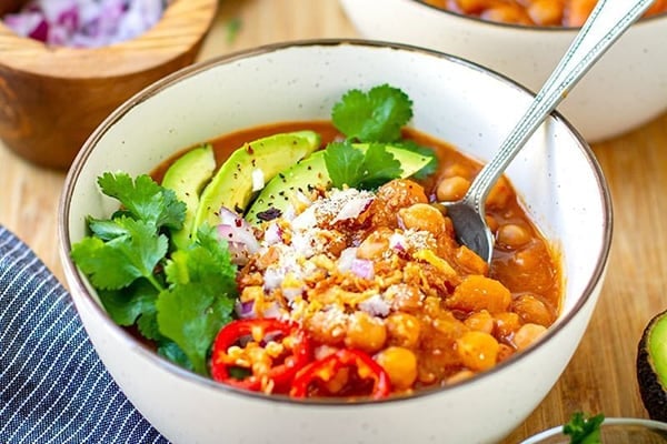 chili pumpkin garbanzo beans vegan