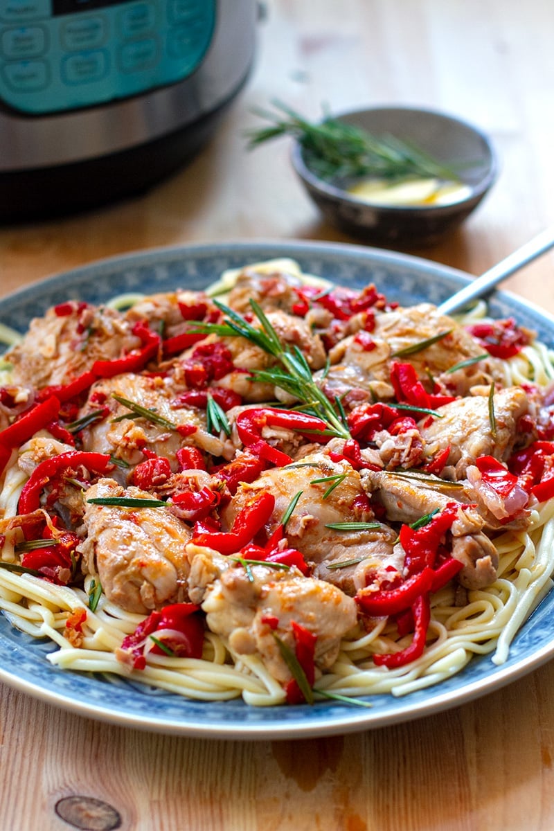 Chicken Scarpariello Over Pasta (Instant Pot Recipe)