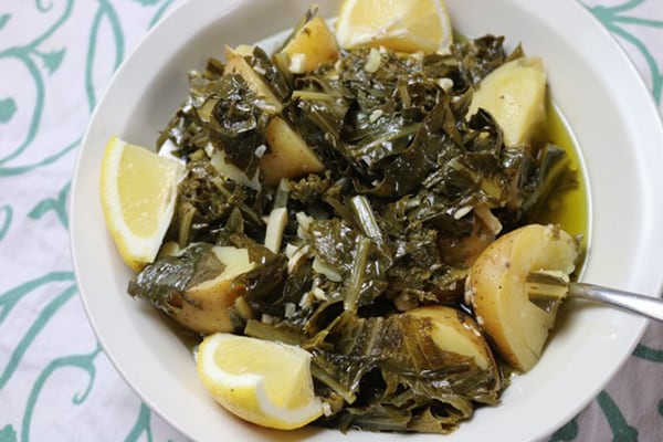 Instant Pot Mediterranean Diet Recipes: Horta Greens With Potatoes