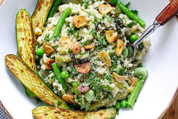Green Vegetables Risotto (Dairy-Free)