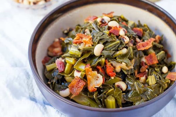 Instant Pot Collard Greens With Bacon & Black-Eyed Peas