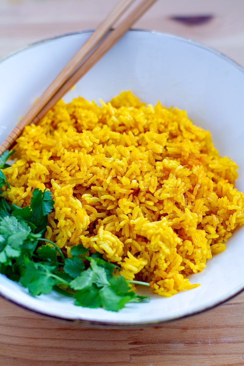 Instant Pot Turmeric Jasmine Rice (Vegan, Gluten-Free)