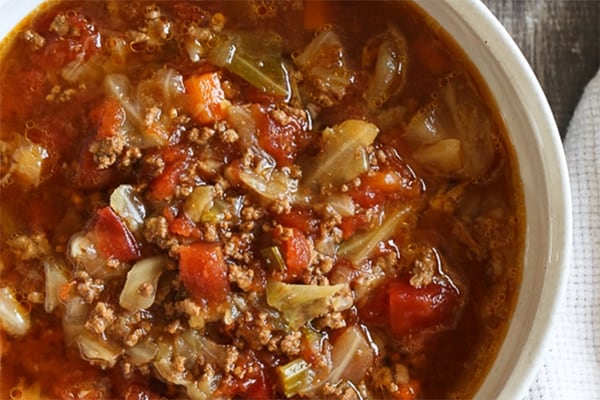 CHUNKY BEEF, CABBAGE AND TOMATO SOUP