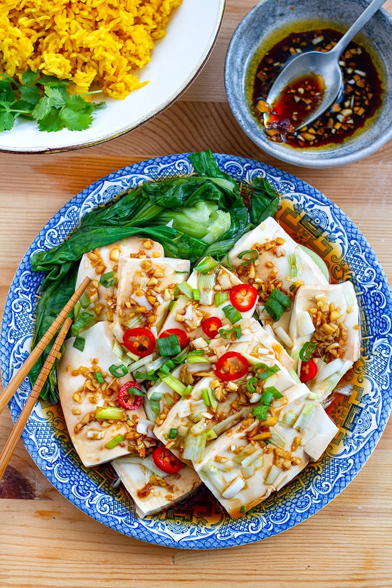 Steamed Instant Pot Tofu Bok Choy