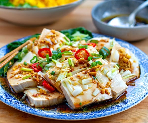 Instant Pot Tofu & Bok Choy With Garlic Ginger Sauce