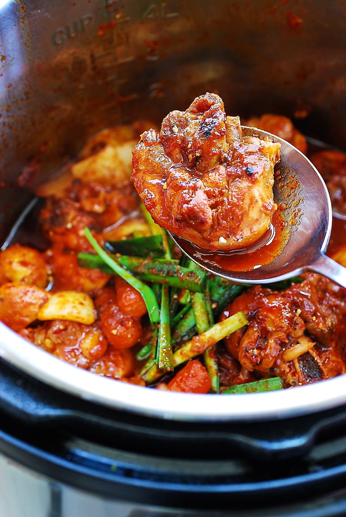 Pressure Cooker Dakbokkeumtang (Spicy Chicken Stew)