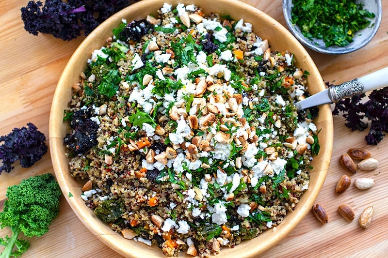 Instant pot kale and quinoa pilaf