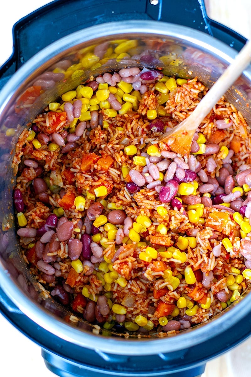 Instant Pot Rice Beans & Corn Burrito Bowl