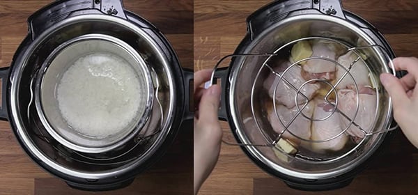 instant pot in pot chicken rice