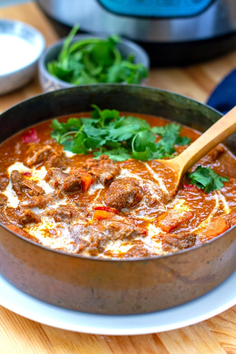 Indian Instant Pot Lamb Curry With Coconut & Tomatoes