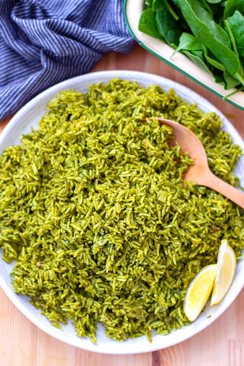 Instant Pot Spinach Rice (Indian Palak Pulao)