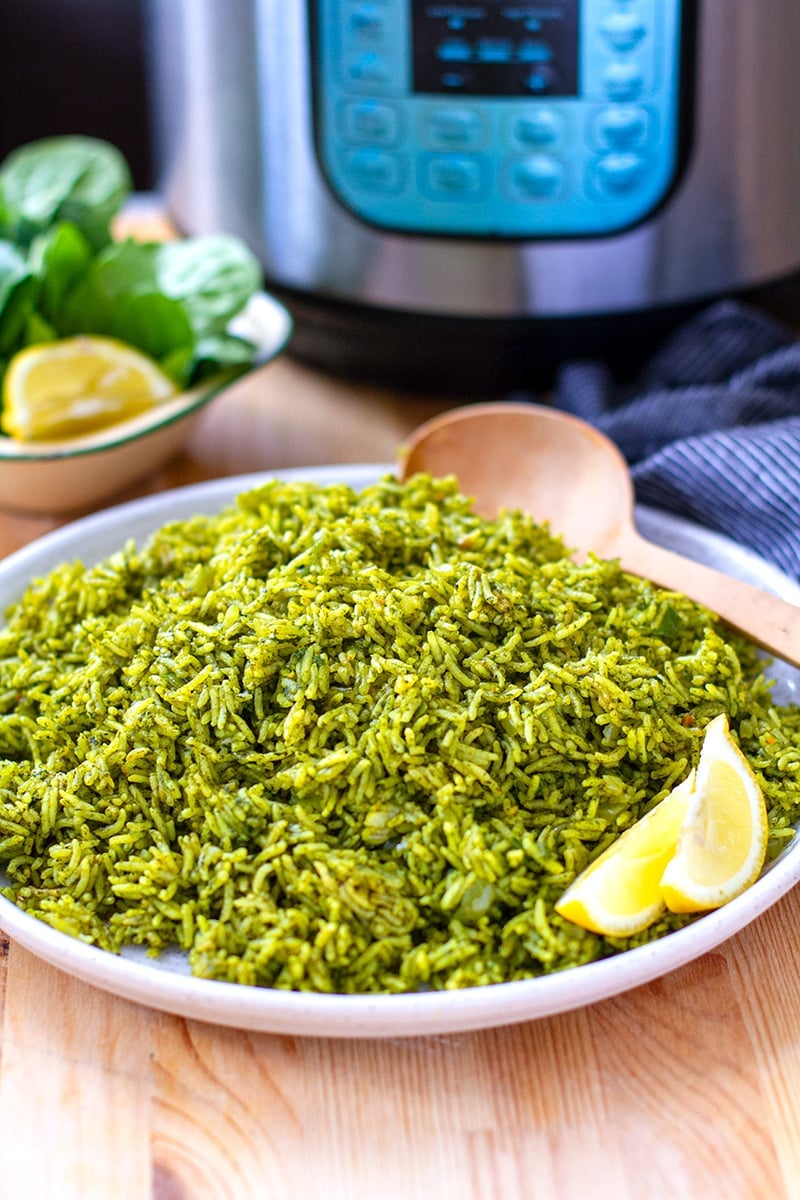 Instant Pot Indian Spinach Rice Recipe