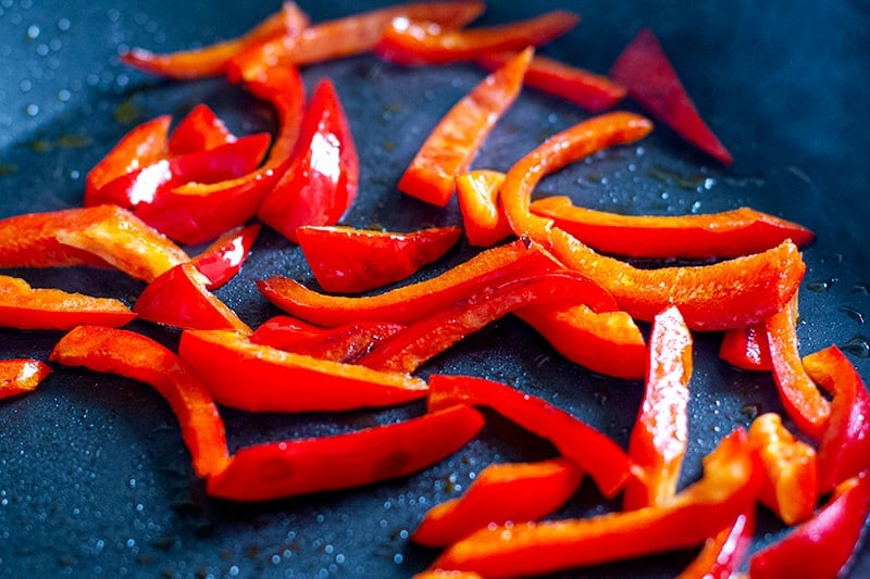 Grilled red peppers