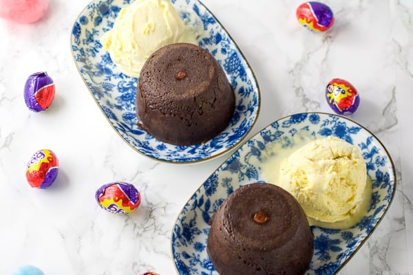 Creme Egg Chocolate Lava Cakes