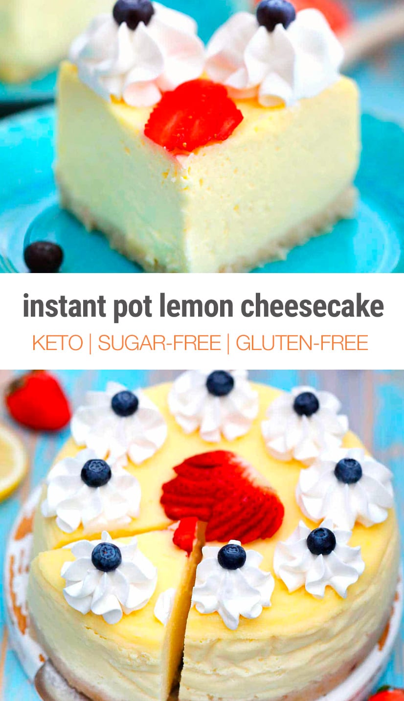 Instant Pot Keto Lemon Cheesecake (Gluten-Free)