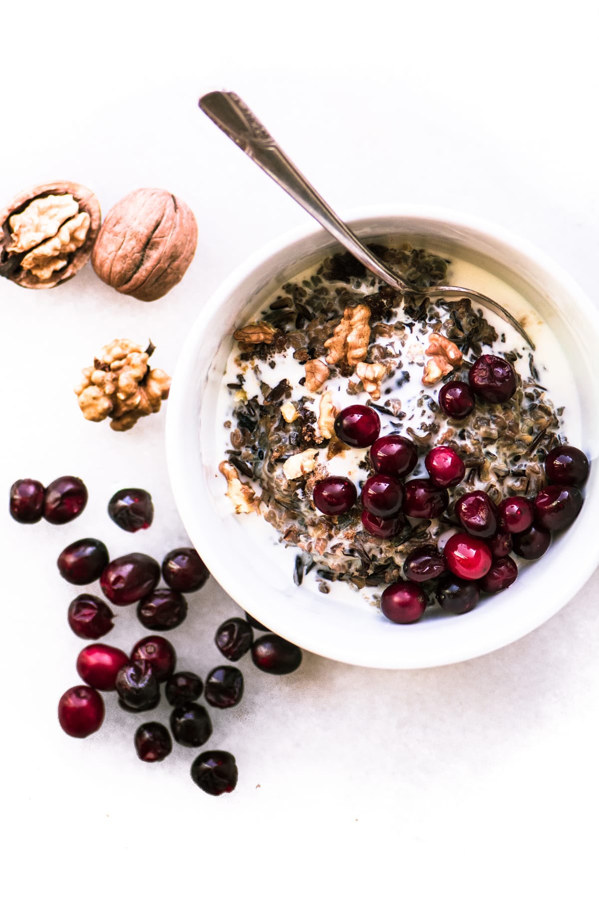 Cranberry Walnut Wild Rice Porridge