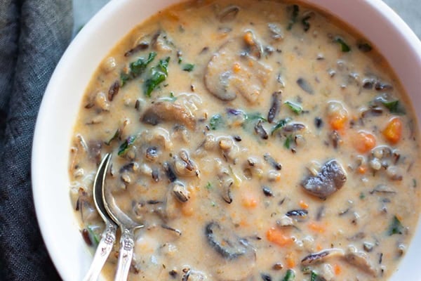 Instant Pot Mushroom Wild Rice Soup