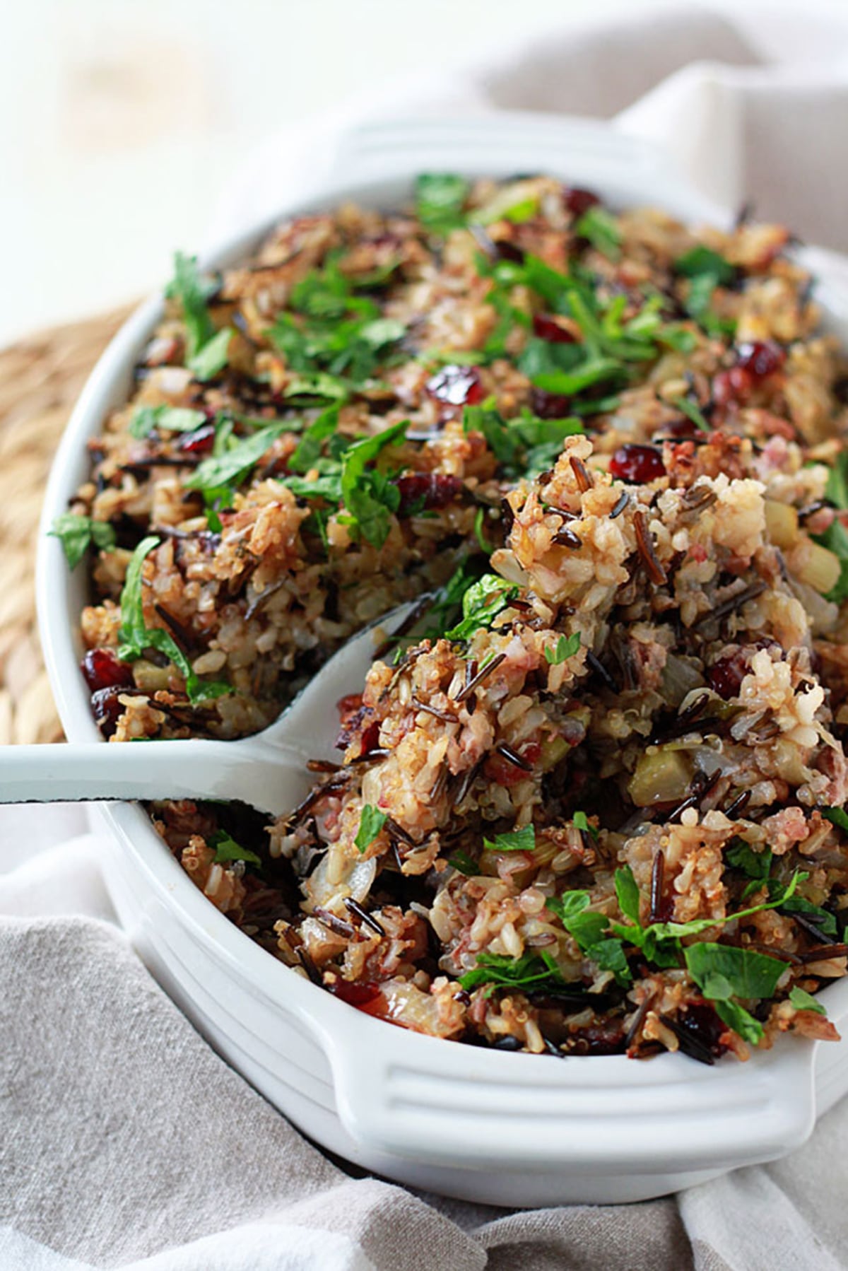 Herbed Wild Rice Quinoa Stuffing