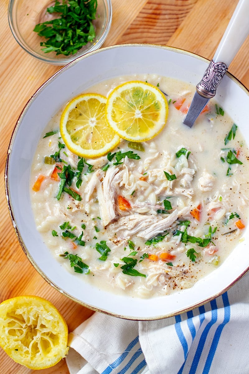 Instant Pot Chicken Lemon Soup (Greek Agolemono)